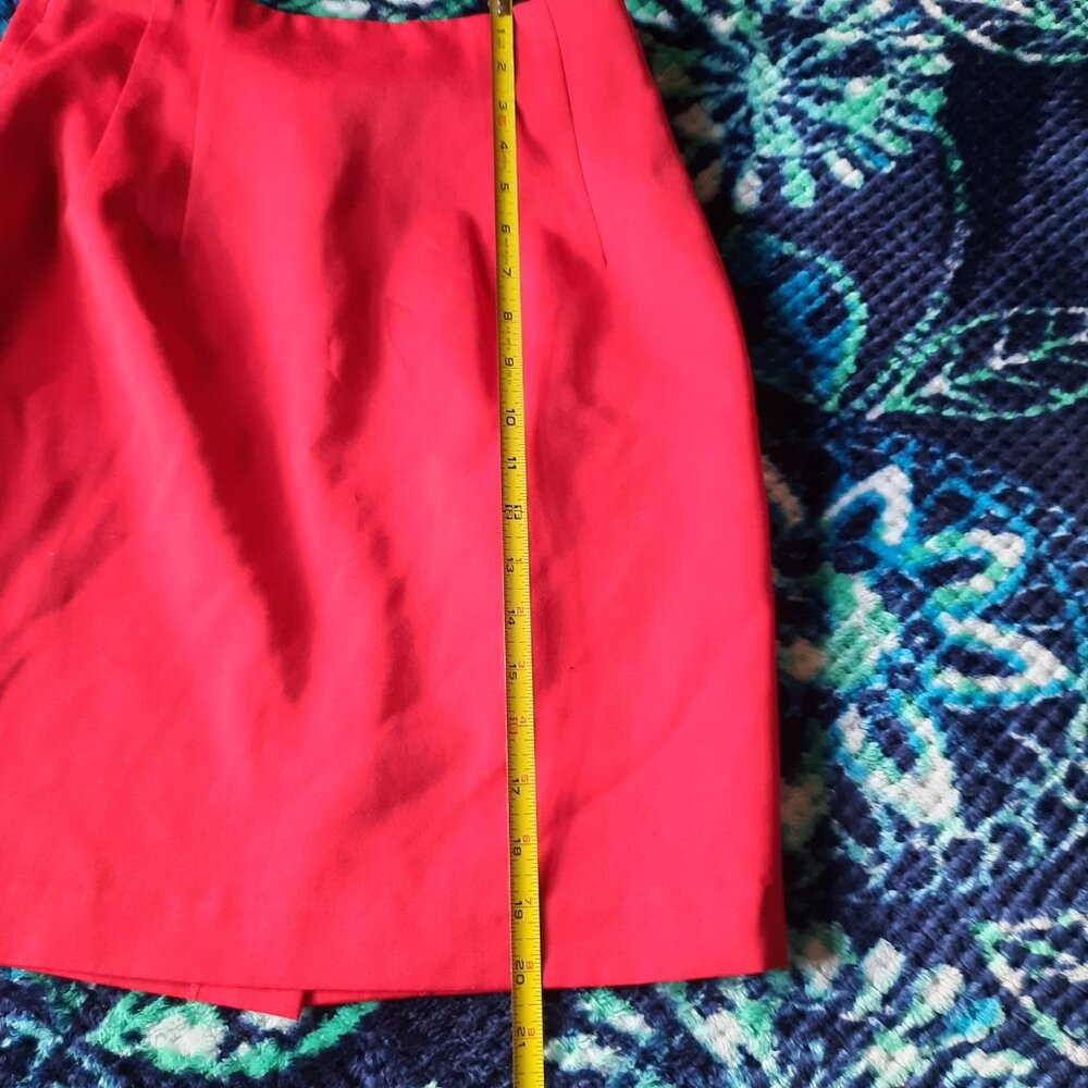 Vintage 90s Structured Shift Pencil Wool Skirt - Red, Size S - Picture 12 of 16